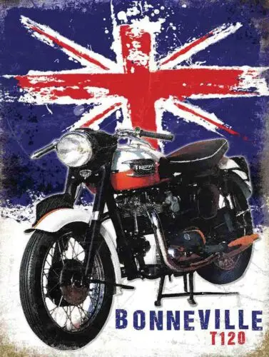 Bonnevil Motorcycle Retro Metal Wall Plaque Art Vintage Advertising Sign mancave tin sign