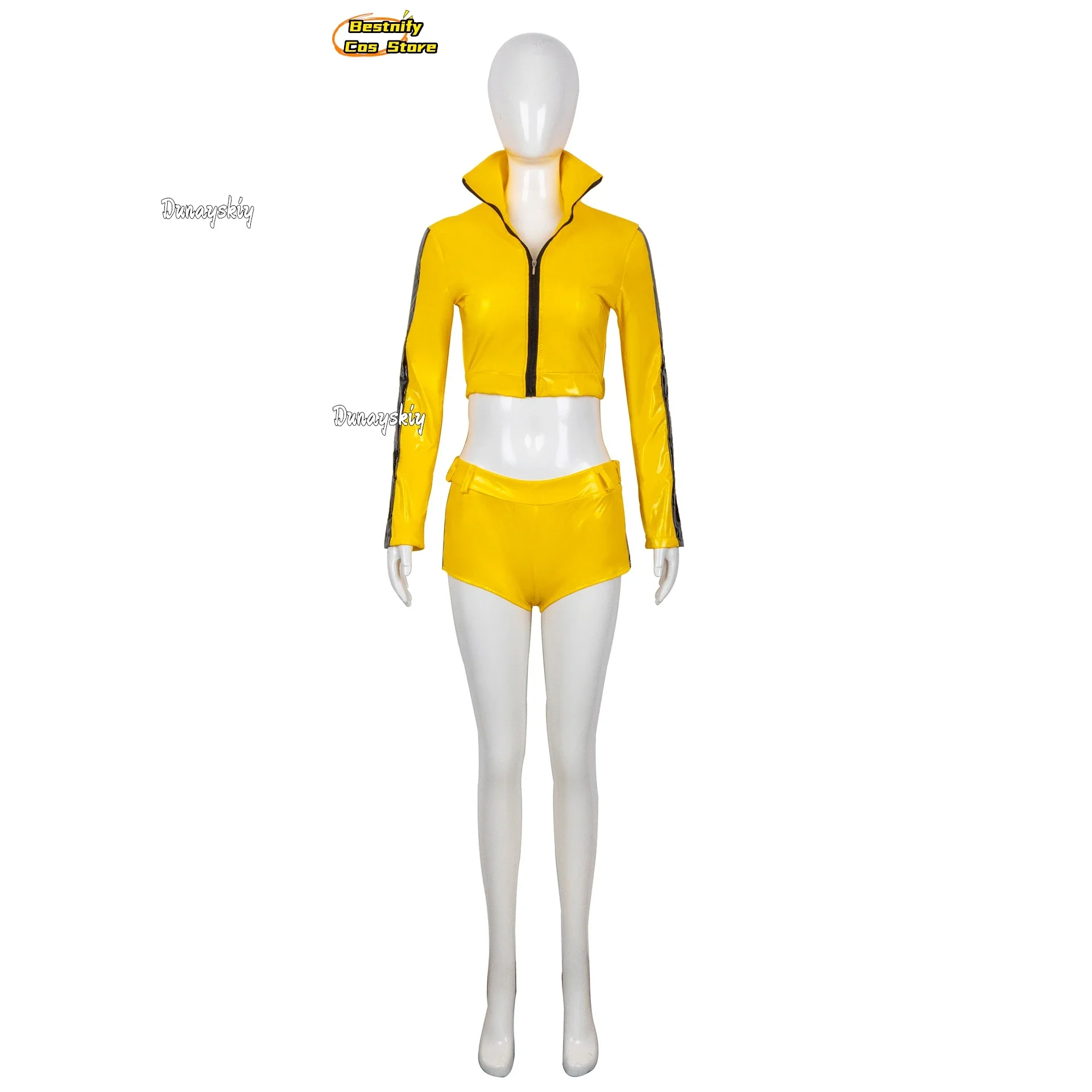 CosplayMovies ビルコスプレ衣装花嫁 Cos 黄色 PU 皮質制服女性のための大人のアニメハロウィンパーティースーツロールプレイ