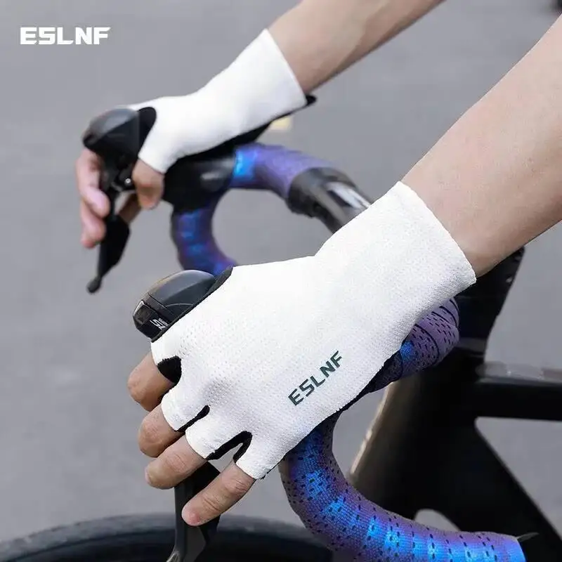 ESLNF Sommer Atmungsaktive Halbfinger-Fahrradhandschuhe Rutschfest Verschleißfest Fitness Gym Fahrradhandschuhe für Männer und Frauen
