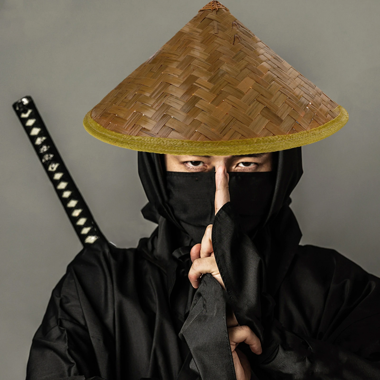 

Stage Performance Hat Party Cone Fishing Chinese Oriental Bamboo Woven Conical Straw