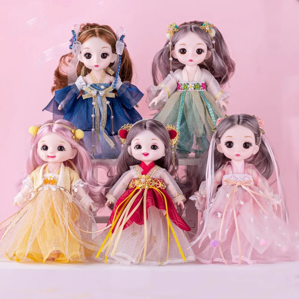 Multiple Colors Ancient Dress Bjd Doll Hanfu Princess Little Princess 17cm Ancient Girl Doll Plastic Chinese Costume