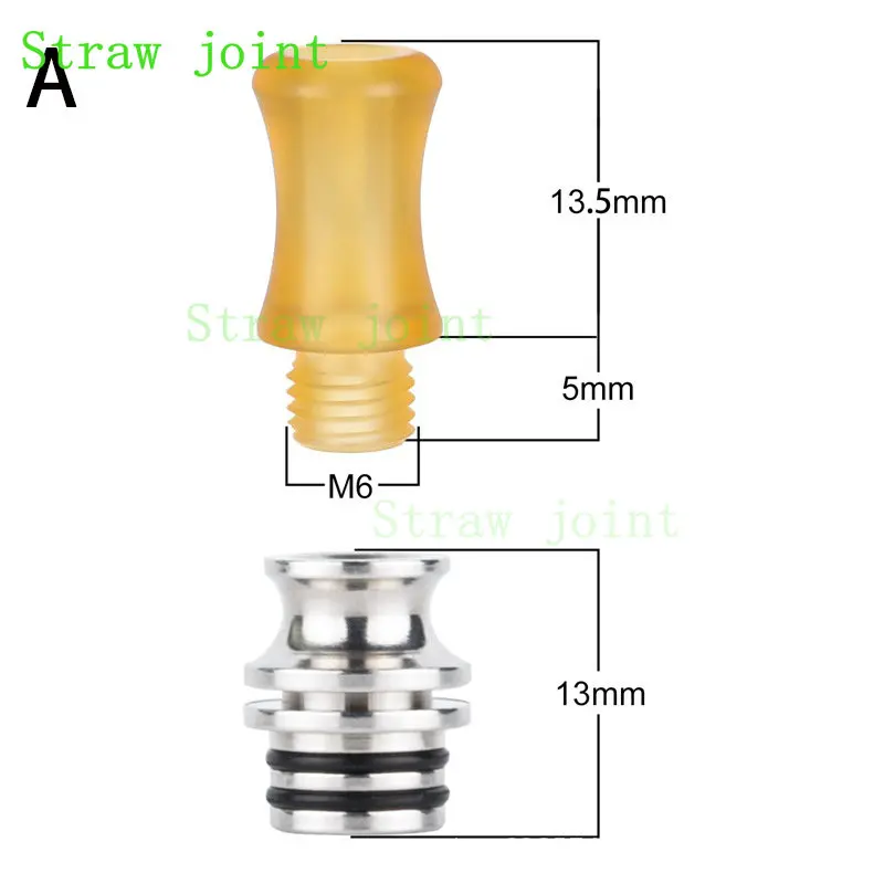 510 Small Caliber MTL Stainless Steel+pei Pc Pe POM Suction Straw Joint