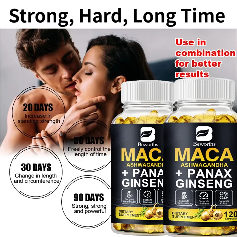 BEWORTHS Red,Yellow and Black Maca Extract Capsules for Men Healrh