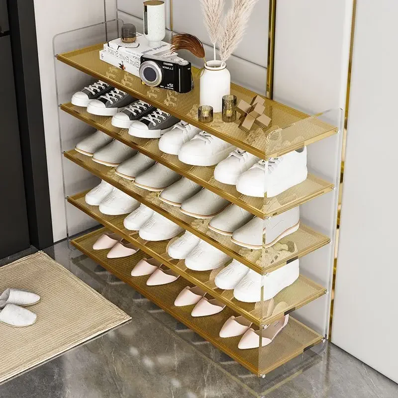 Acrylic Transparent Shoe Rack Household Multi-layer Shoe Rack Entrance Shoe Racks Metal Simple Shoes Cabinets Home Furniture