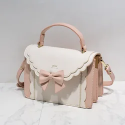 JIAERDI Lolita Bow Square Messenger Bag donna Harajuku Handle Uniform Pink Hand Bag donna Sweeet Jk Crossbody Bags estetica