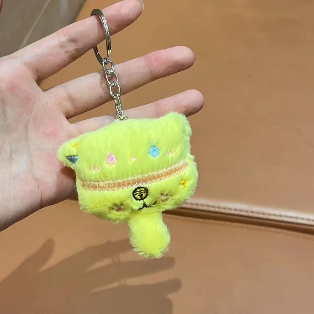 LLavero de peluche de conejo con hebilla para mujer, llavero de mochila de estilo coreano, colgante de felpa de gato de dibujos animados, llavero de felpa de gato de dibujos animados