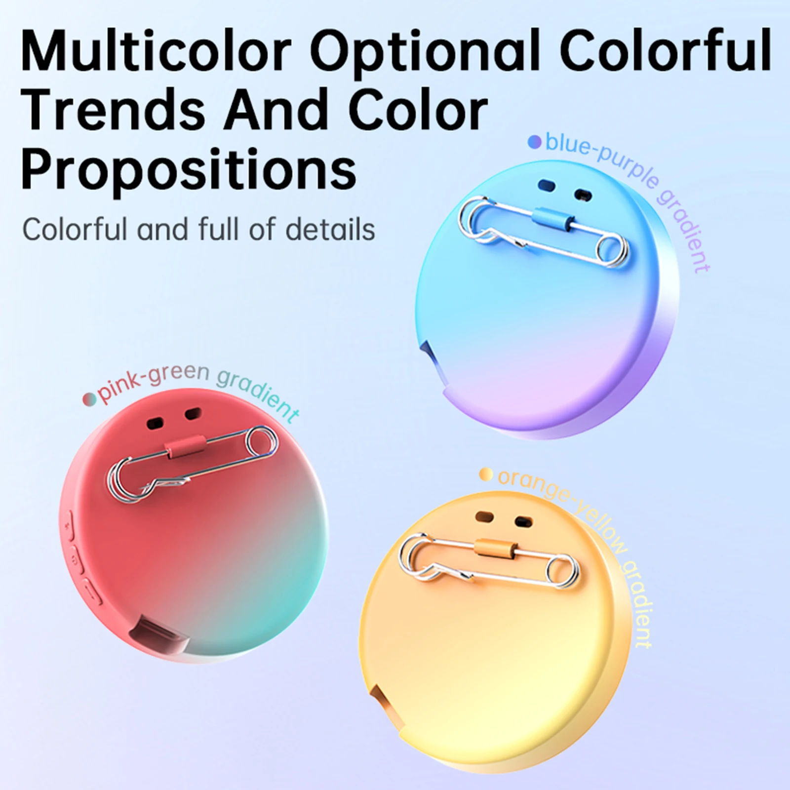 Electronic Anime E-Badge Display Screen 1.85-In IPS BT Connection Peripheral Badges Bluetooth Connection APP Smart Touch Screen