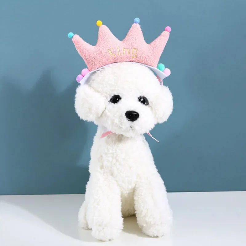 Dog Caps Accessories Hair Clip Lace Pearl Crown Dog Headdress Birthday Party Crown Hats Supplies Dropship Pet Accessories Set