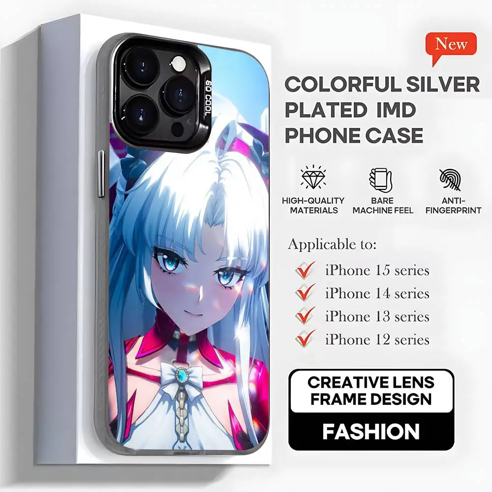 Casing Ponsel Carlotta W-Wuthering Waves yang Lucu Untuk iPhone 16,15,14,13,12,11,Mini,Pro,MAX,plus, Hitam Matte Tahan Banting