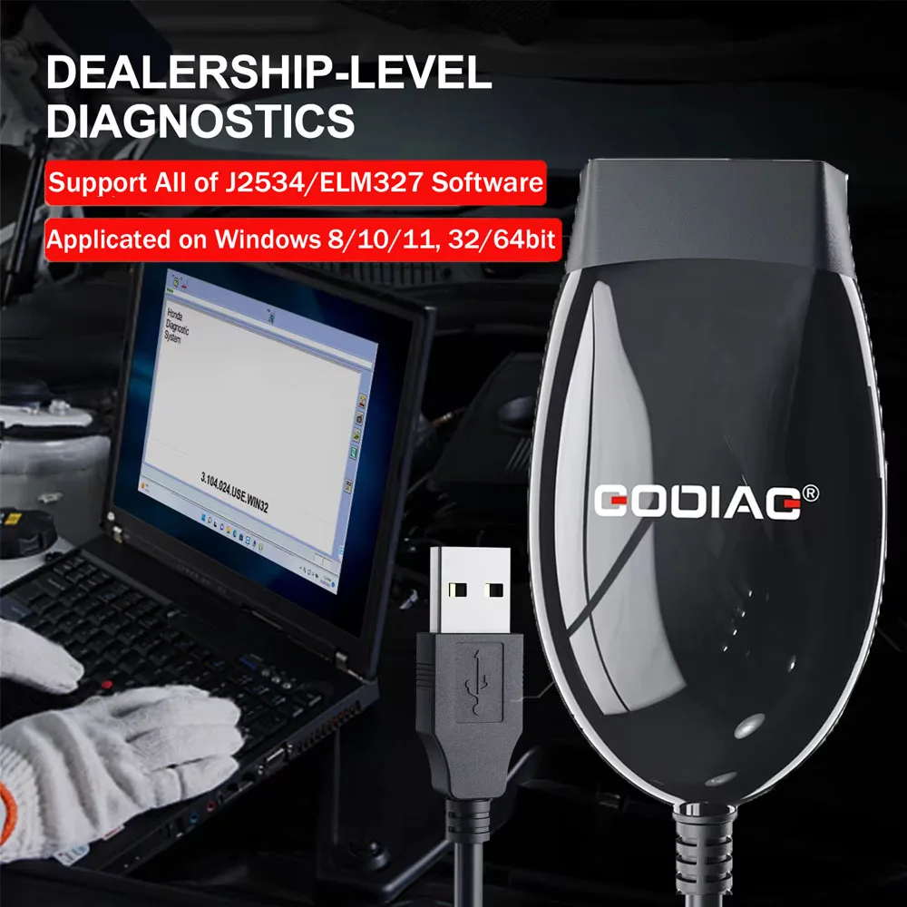 GODIAG GD101 J2534 Compatible with J2534 Passthru & ELM327 Diagnose J1979 Compatible Vehicles Switch Mode Automatically