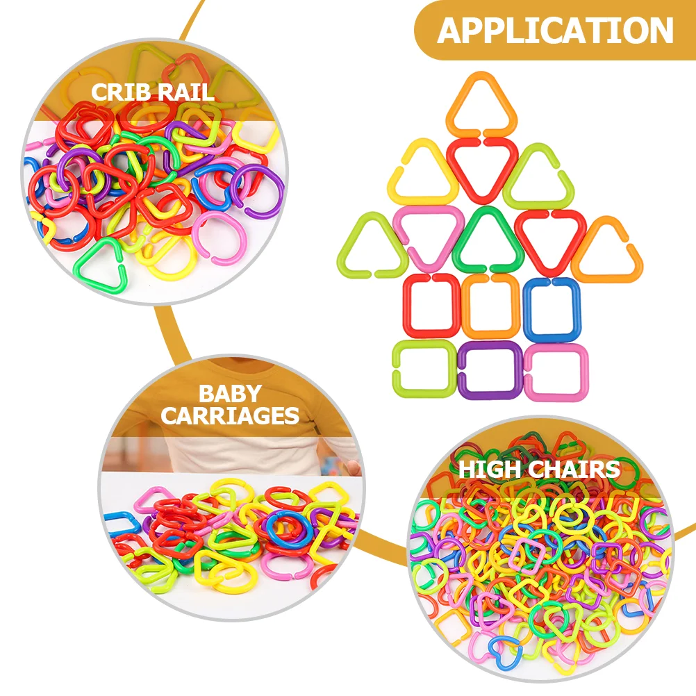 

75 Pcs Geometric Chain Buckle Car Toy Ring Toys Stroller Baby Rings Links Toddler