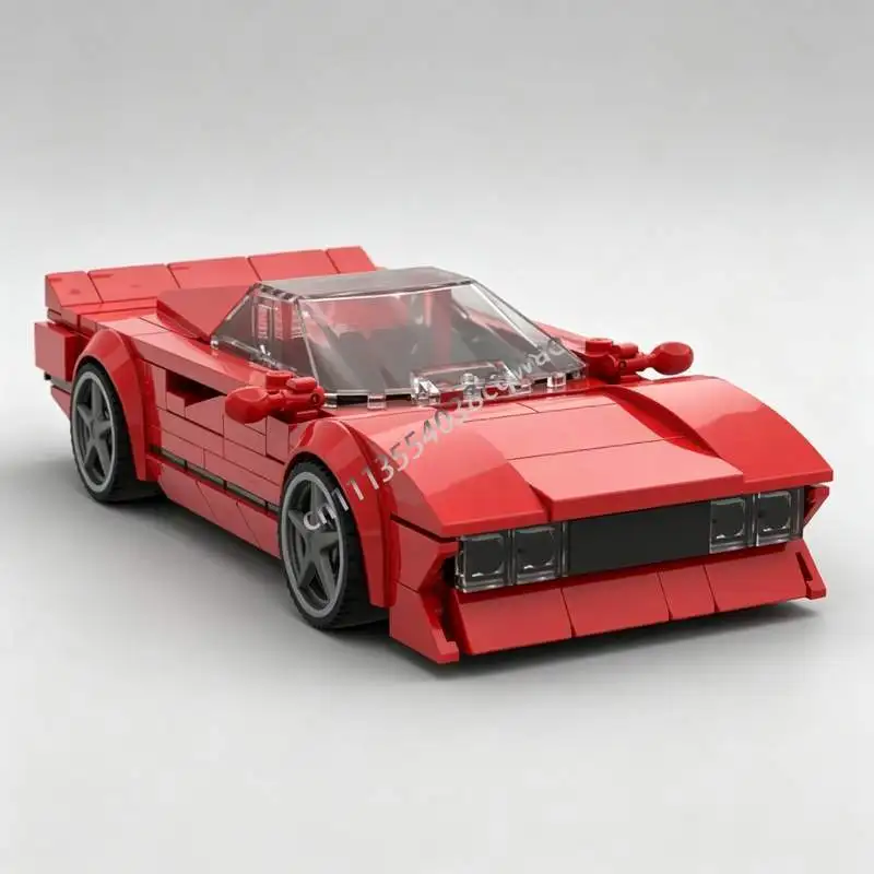 NEW 206PCS Retro Classic High Performance Supercar MOC Model DIY Assembled Building Brick Tabletop Racing Vehicle Decor Toy Gift