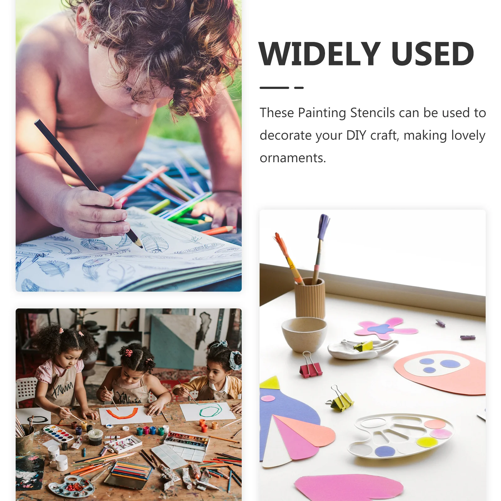 8pcs Painting Stencils Reusable Round Templates For Diy Wall Art Decoration Hollow-Out Craft Tools Plastic Stencils For Crafts