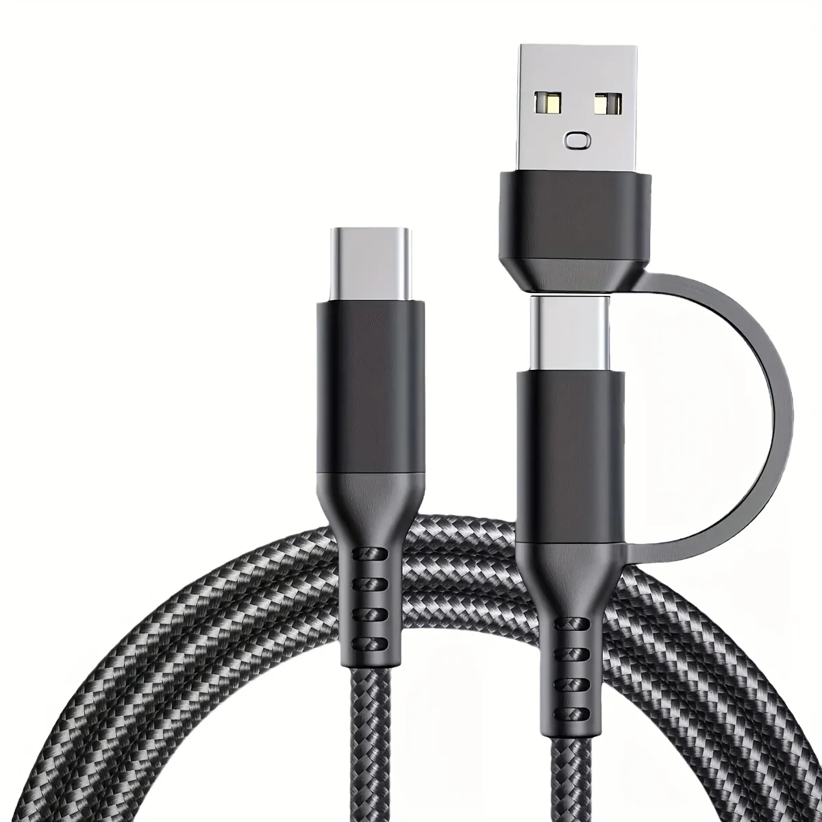 60W 2-in-1 Braided USB-C Fast Charging Cable product image