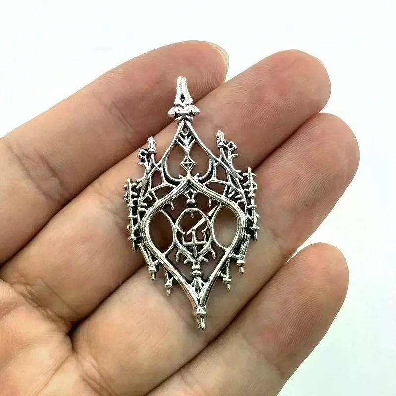 Vintage Gothic Inspired Castle Window Charm Hollow Heart Castle Charms For DIY Jewelry Making Accessories 4Pcs