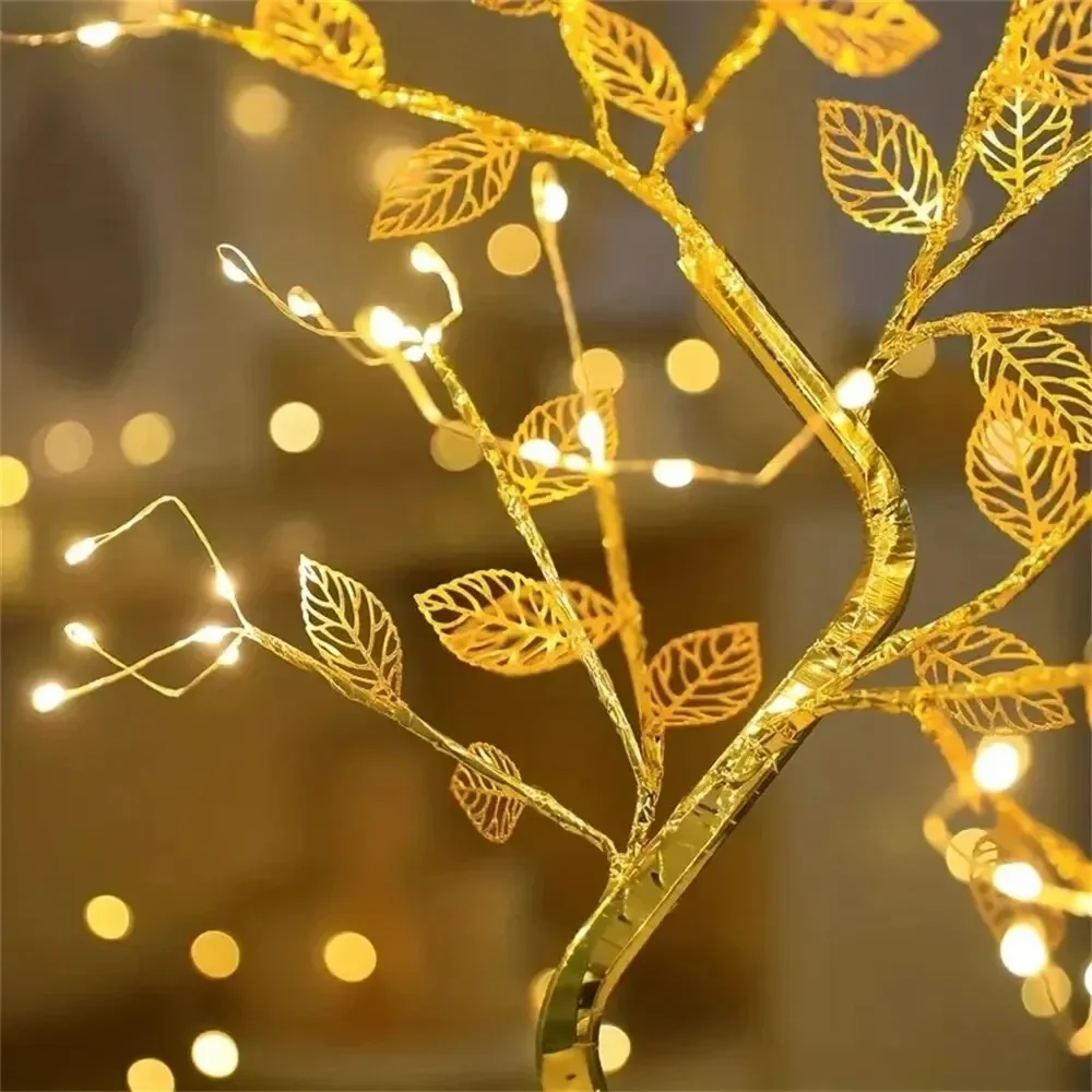 Kerstfee Boom Led Nachtlampje Tafelblad Tak Nachtlamp Voor Huis Slaapkamer Decoratie Decor Fee Licht Vakantie Verlichting