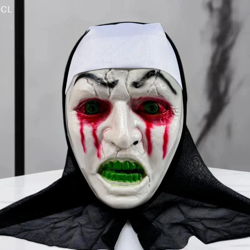 หน้ากากแม่ชีทำจากยางสังเคราะห์สไตล์สตรีทสำหรับงานฮาโลวีนธีมสยองขวัญ