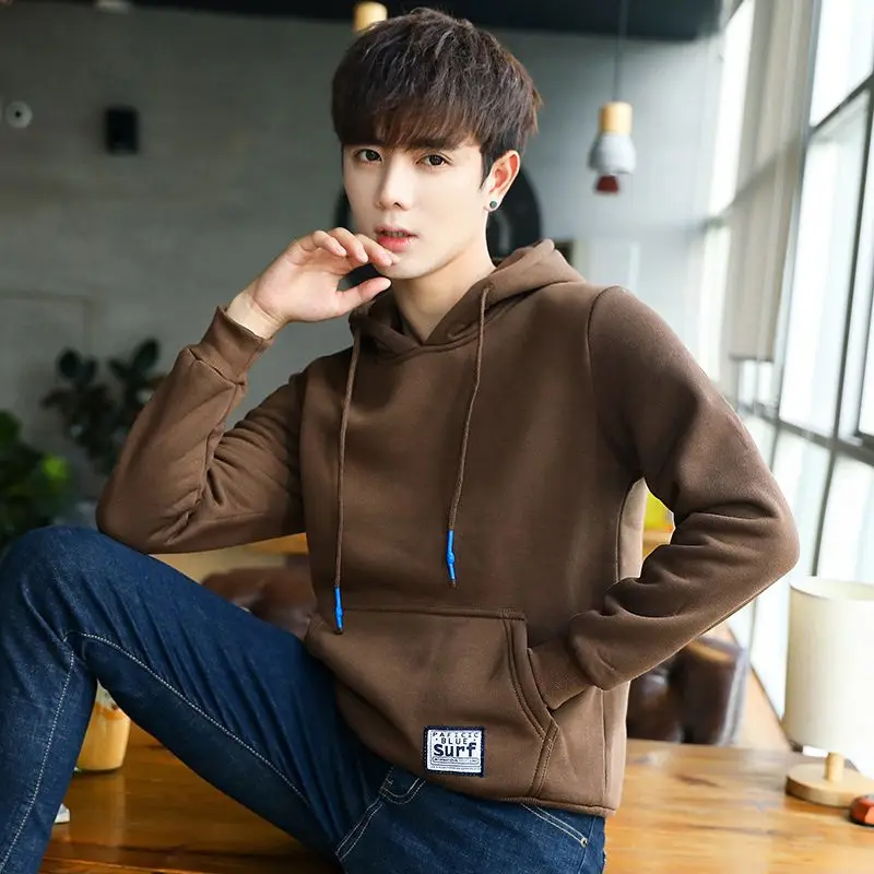 

Men's Hooded Sweatshirt Pocket Fleeced Solid Male Hoodie Sweat Shirt Clothing Deals High Quality Overfit Y2k Clothes Funny Cheap