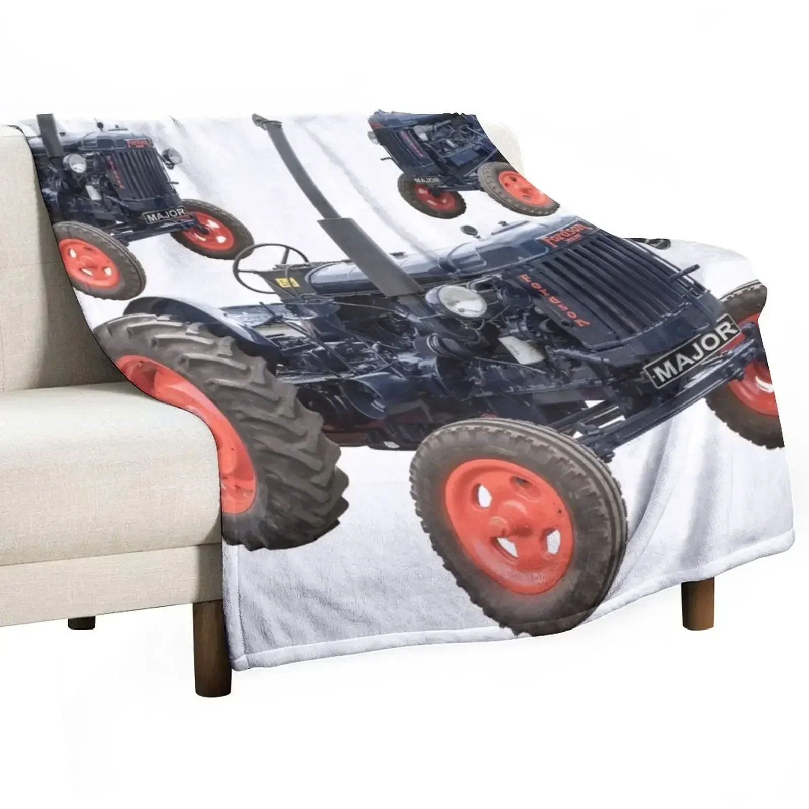 Cobertor vintage para sofá Fordson Major, cobertor aconchegante para assistir à TV e dormir