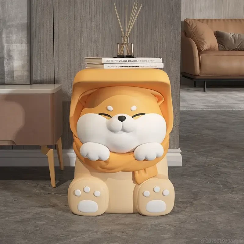 Creative Shiba Inu Floor-standing Ornaments Cartoon Living Room Footstool Bedroom Bedside Table Floor-standing Ornaments Dog