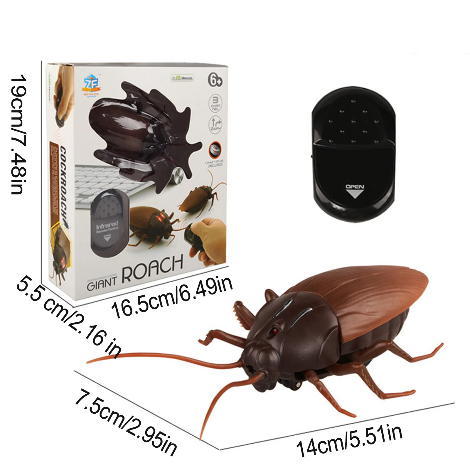 รีโมทคอนโทรลแมลงสาบ Ant Spider ของเล่นรีโมทคอนโทรลอินฟราเรด Tarantula ด้วย Light-Up Eyes ไร้สายรีโมทคอนโทรลแมงมุม