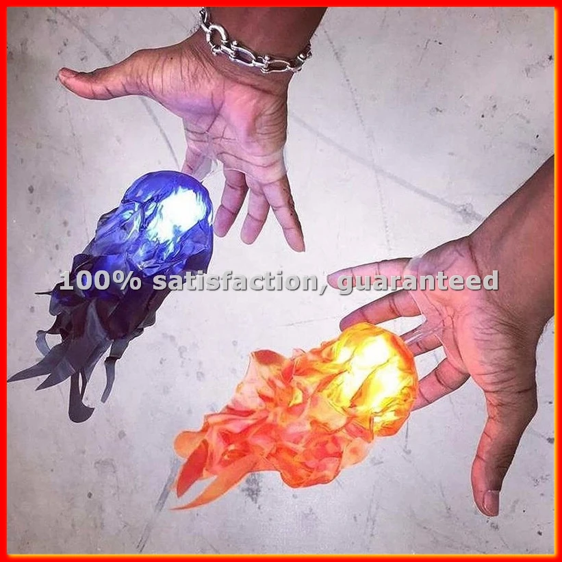 Bola de Fuego Mágica de Halloween para la Mano, Decoración LED para el Hogar, Bola de Fuego Luminosa, Adornos Exquisitos, Negro-ABLM