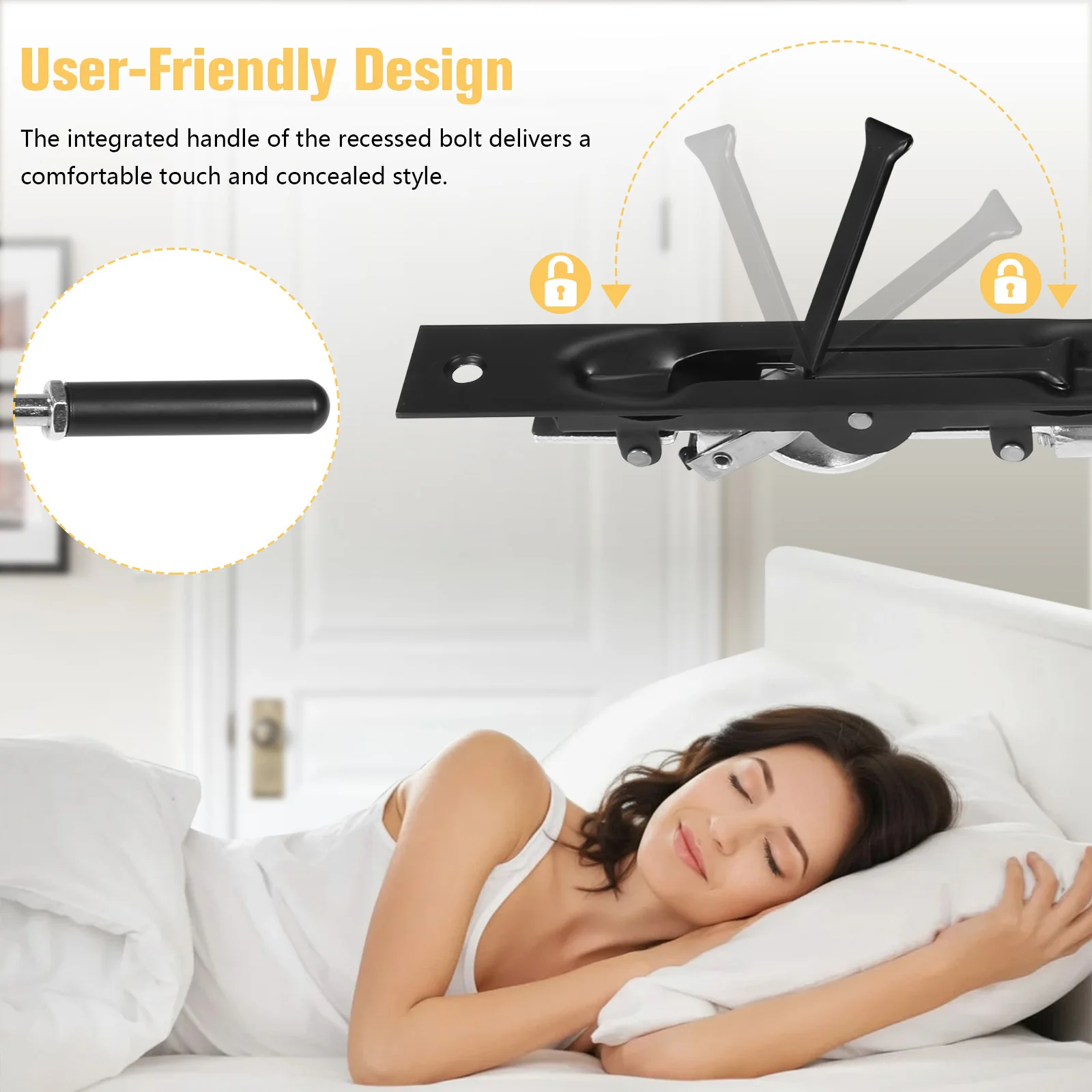 

10 шт. Аварийные дверные замки с ручкой-стержнем, скрытая защелка 10 дюймов для композитных/деревянных/двустворчатых дверей