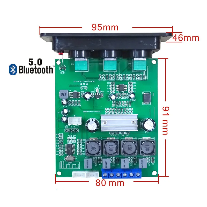 SOTAMIA Bluetooth 5.0 Amplifier Board 2x50W TPA3116D2 Sound Hifi Power Amplifiers Audio Stereo Mini Amp Treble Bass Adjustment