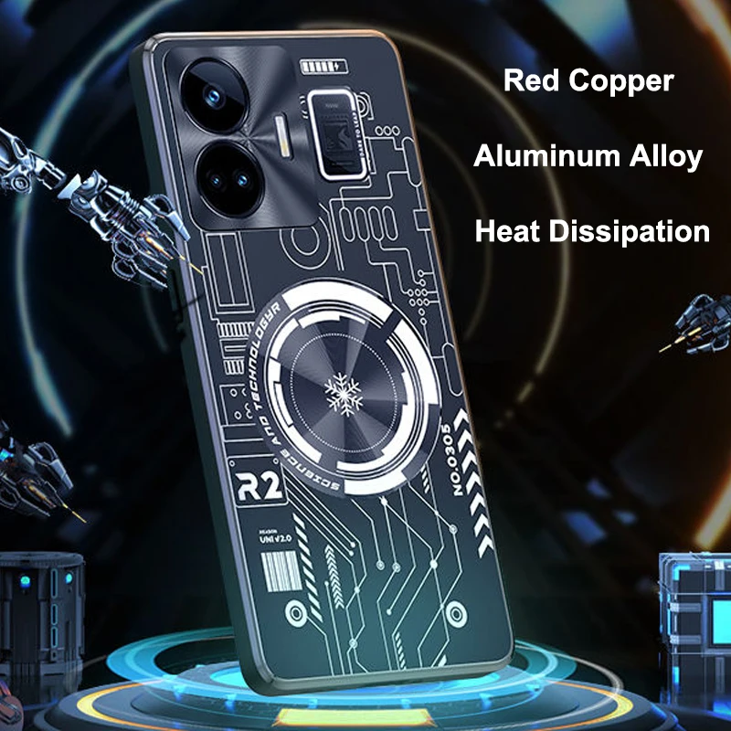 

Case For OPPO Realme GT Neo 5 Copper Aluminum Heat Dissipation Case For OPPO Realme GT Neo5 5G GTNeo 5 Cooling Back Cover