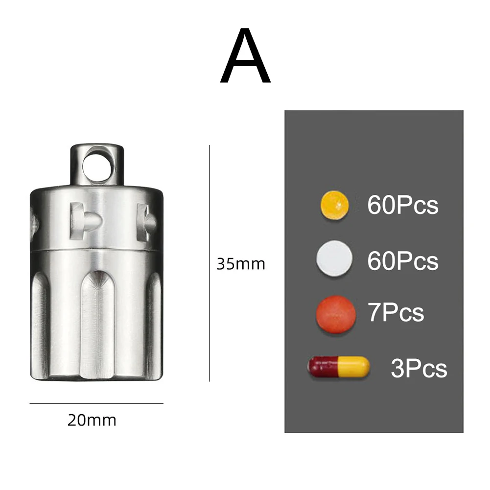 Outdoor Travel Outdoor Pill Case Pill Storage Bottle Silicone Ring Seal TI Alloy Material For Medicine Storage