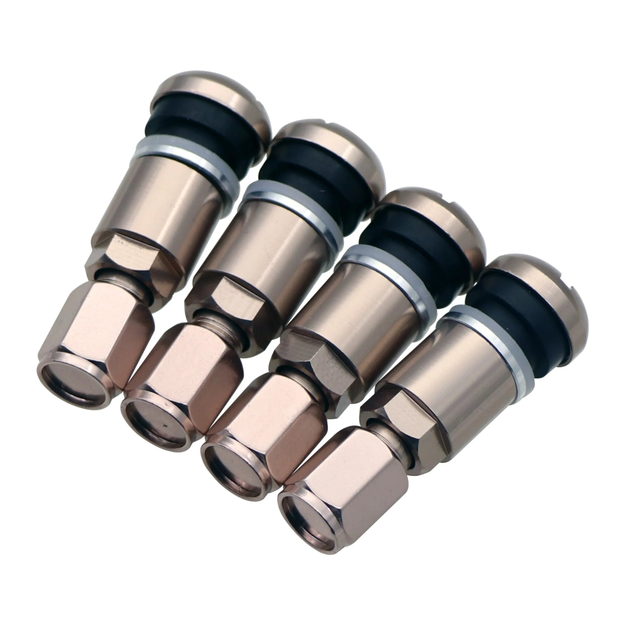 Light BROWN,MS525AL-HEX,Professional Aluminum Stem Tire Valve,Hex Cap Tyre Valve For Passenger Cars,Fitting Most Cars