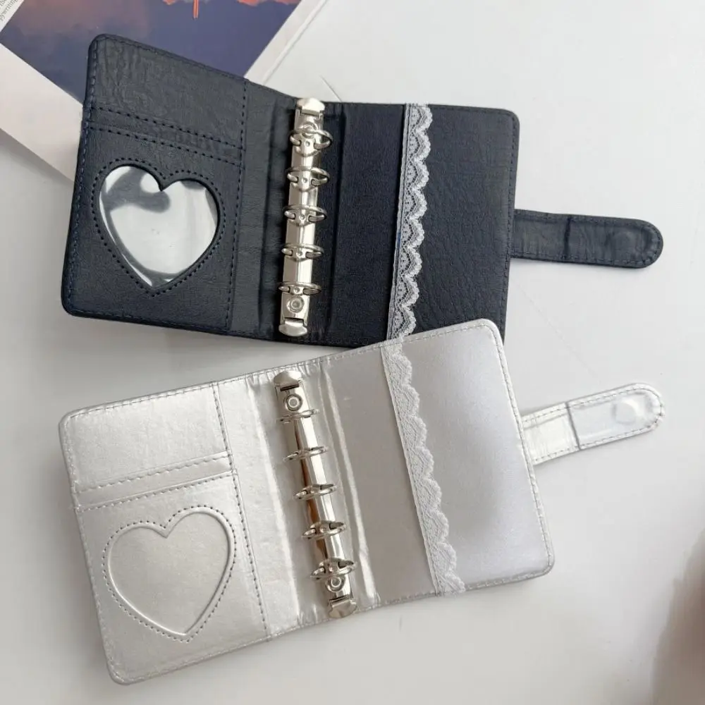 

Refillable M5 Binder Cover PU Leather Waterproof Notebook Lace Cover Binder Cover DIY Silver Color Looseleaf Notebook Wrap