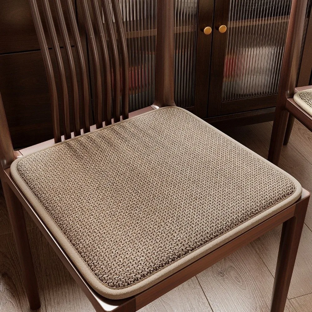 Comfortable Memory Foam Chair Cushion 40x40/45x45cm Non Slip Linen Fabric Seat Pad Thick 1.5cm Chair Mat Car Seat