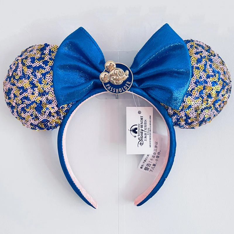 Disney Princess Headband Mickey Ear Rapunzel Sequin Bow Hair Hoop Birthday Gift Girl Accessories Halloween Gift Christmas Jack image 3