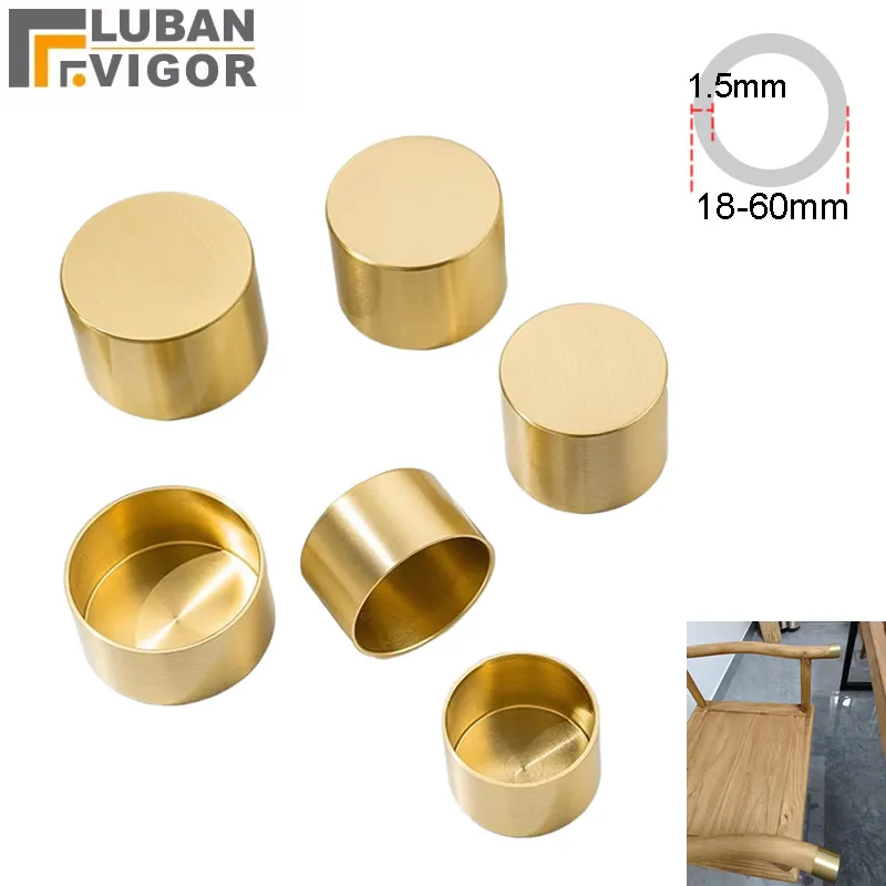 

Латунная трубка, круглая мебельная втулка для ног, наружный диаметр 18-60 мм, толщина 1,5 мм, наконечник для ног, чашки, крышка, шумоподавление для стола, дивана