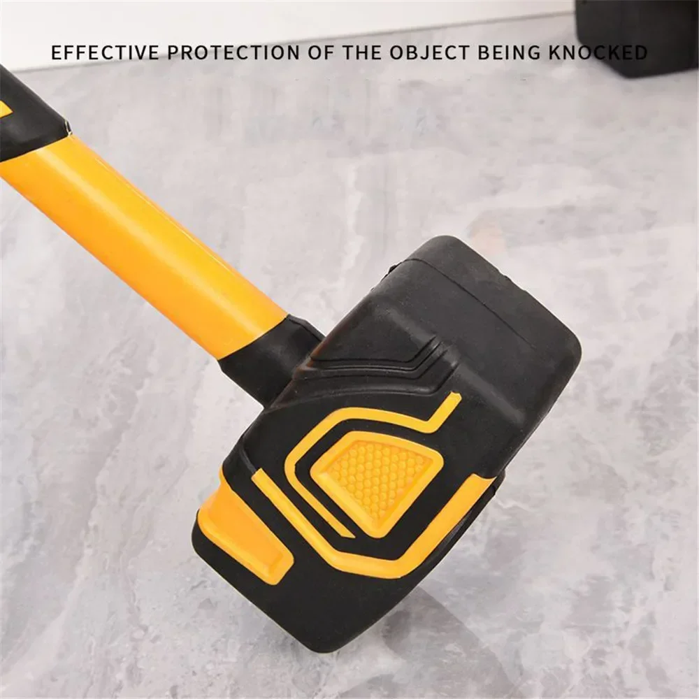 Multifunctional Rubber Hammer Professional Hand Tools for Construction Workers Ceramic Tile Soft Rubber Tapping Leather Hammer