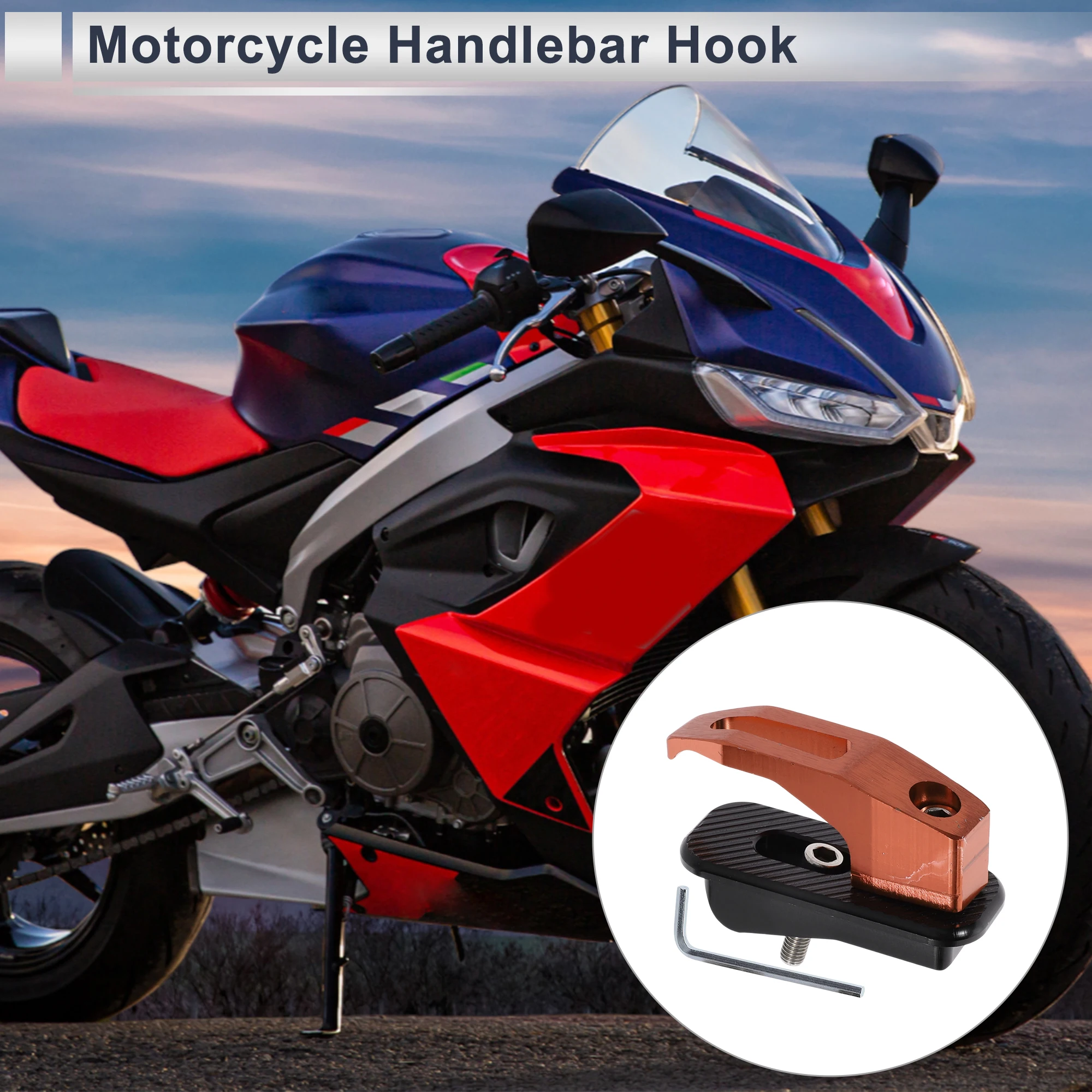 Motoforti مستطيلة مع فتحة من سبائك الألومنيوم للدراجات النارية، مجموعة واحدة برتقالية