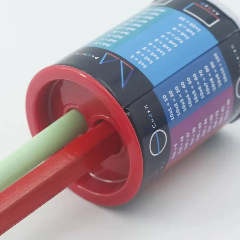 Metal Double Hole Pencil Sharpener,Cylindrical Pencil Sharpener with Mathematical Formulas
