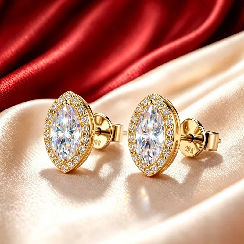 0,5~2,0 Karat ovale Moissanit-Ohrringe aus 925er Silber mit GRA-Zertifikat, modischer Hochzeitsschmuck, Brautschmuck, Jubiläumsgeschenk – Detail 3