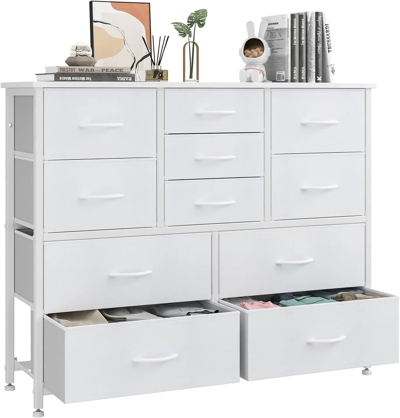 Finnhomy White Bedroom Dressers With 11 Drawers, 39.4