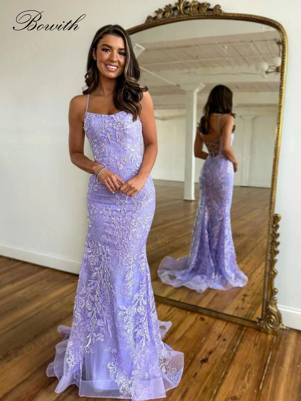 Bowith lavanda Applique abiti da ballo 2023 abiti di lusso sirena abiti per occasioni formali eleganti abiti da festa robe de soirée