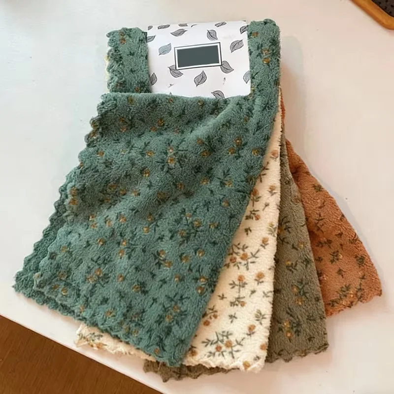 Paños de cocina con diseño de flores, 4 unidades, paño de limpieza de secado rápido, grueso y suave, transpirable, reutilizable para cocina, baño, coche y limpieza general