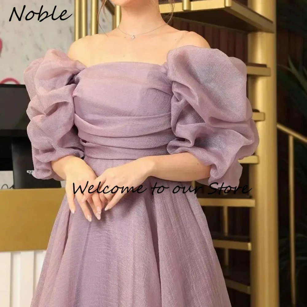 

Noble Elegant Off The Shoulder Evening Dresses For Women Knee-Length Pleated Party Gowns A-Line Formal Occasion Dress