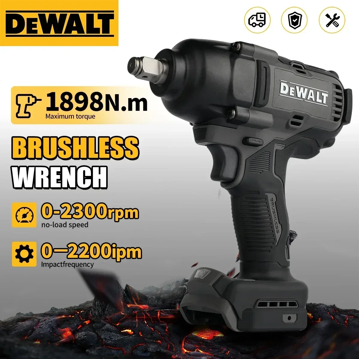 For DEWALT DCF99M 20V Brushless Impact Wrench  Square Drive 0-2200IPM 3Speed Modes Heavy Industry Bolt DisassemblyPower tools
