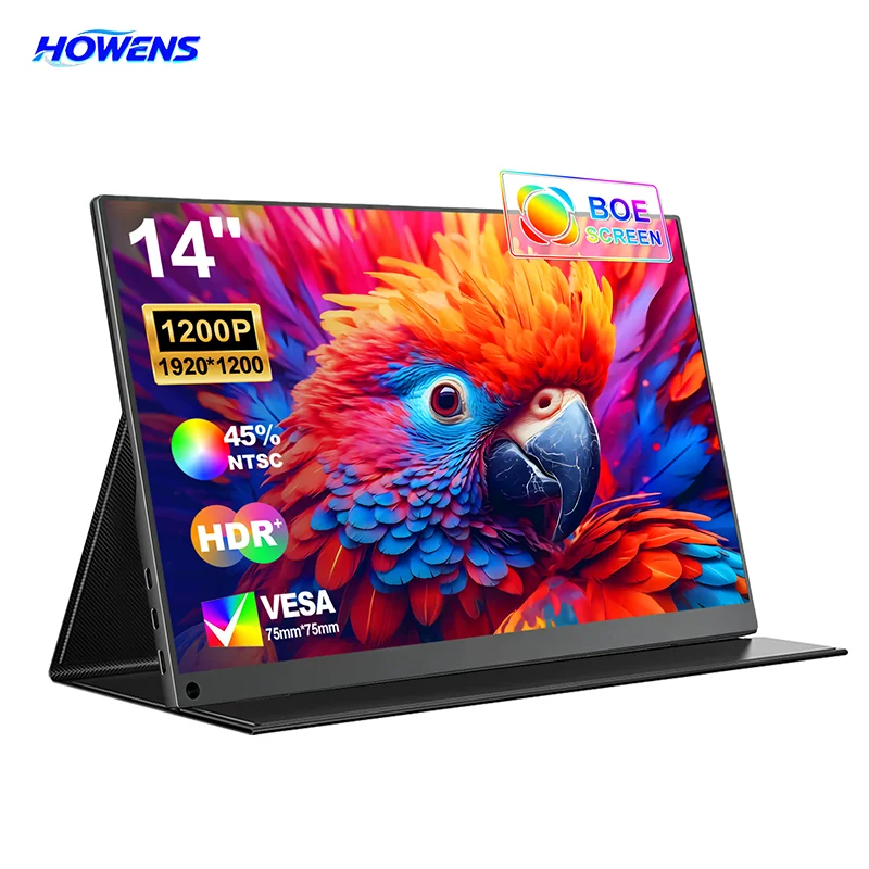 14 inch 1200P FHD IPS draagbare touchscreen-monitor 10-punts capacitieve touchscreen 75x75 VESA Low Blue Light Type-C Mini HDMI-compatibel PS5