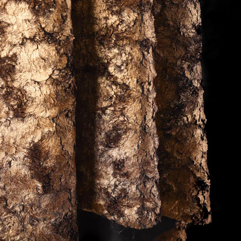 50x145cm Rissiges Metallic-Kunstleder mit Fell- und Wolltextur für Mäntel, Kleidung, Designer-Schals, Taschen, DIY-Plüsch für Bekleidung – Detail 4