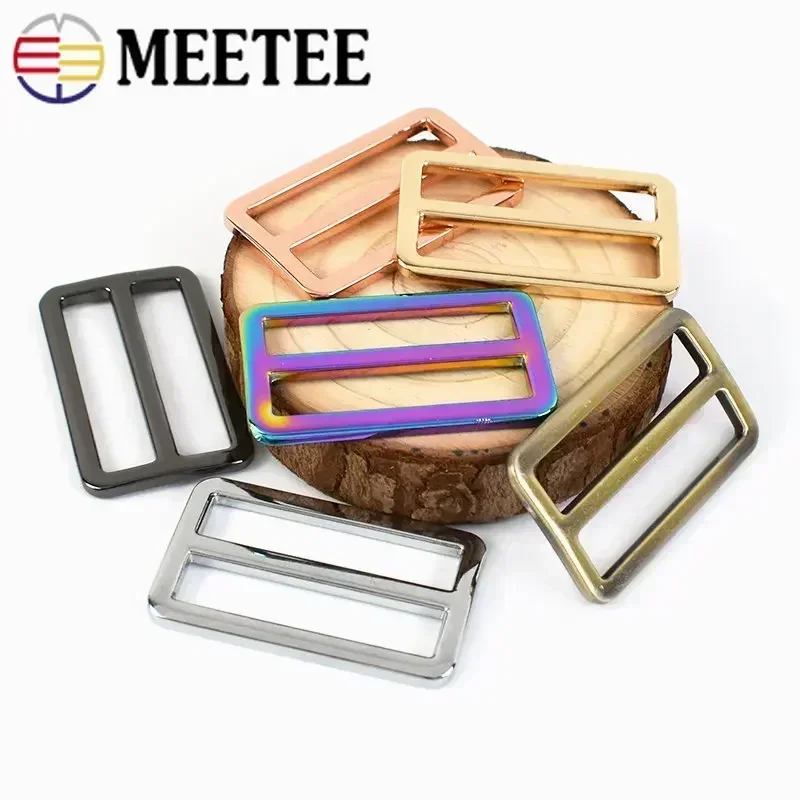 10/20Pcs 20-50mm Metal Buckles for Bag Strap Slider Tri Glide Adjuster Clasp Webbing Backpack Hooks Loops DIY Accessories