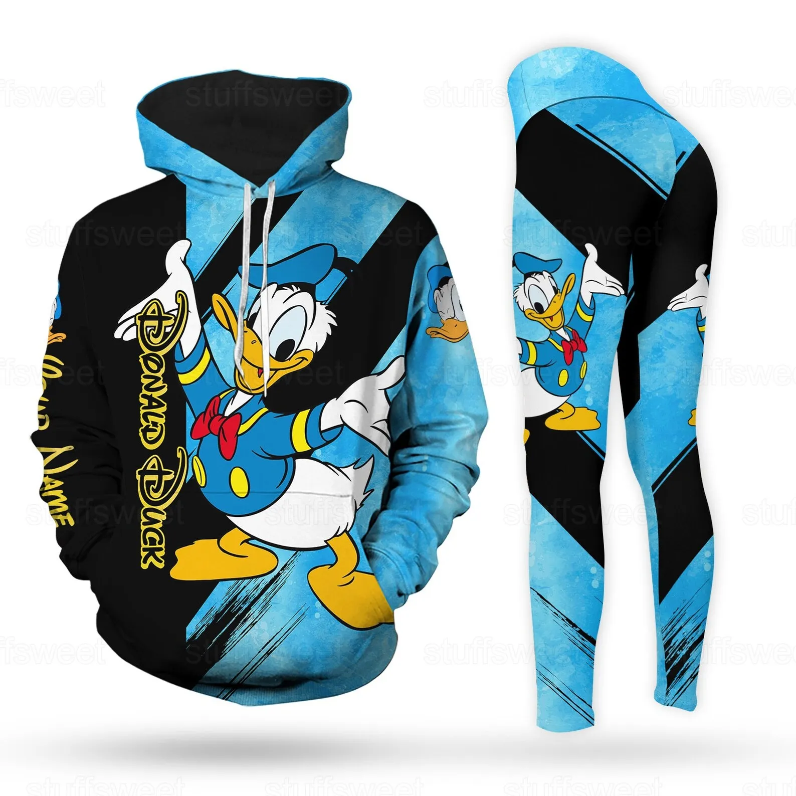 

Personalized Disney Donald Duck3D Hoodie Women's Hoodie Yoga Pants Set Disney Yoga Leggings Hoodie Fashion Sports Suit For Women