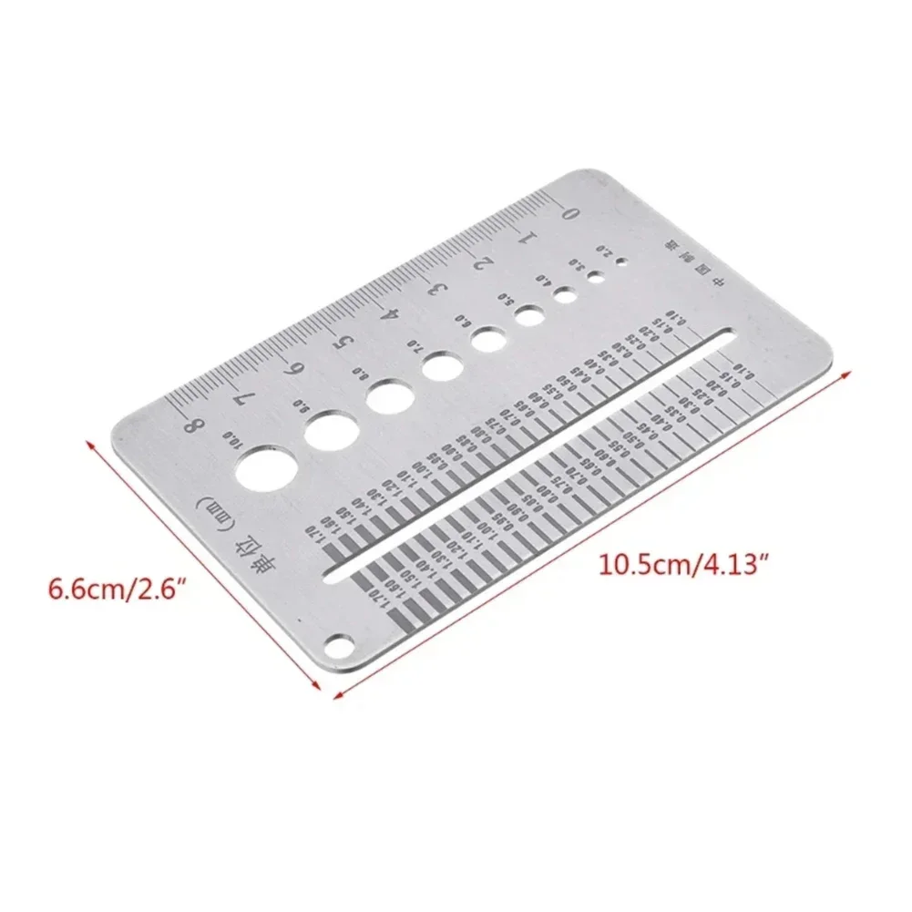 Stainless Steel Bolt Screw Gauge 105x66x0.8mm Plate Screw Diameter Measuring Ruler For Checking Of Bolt And Nut