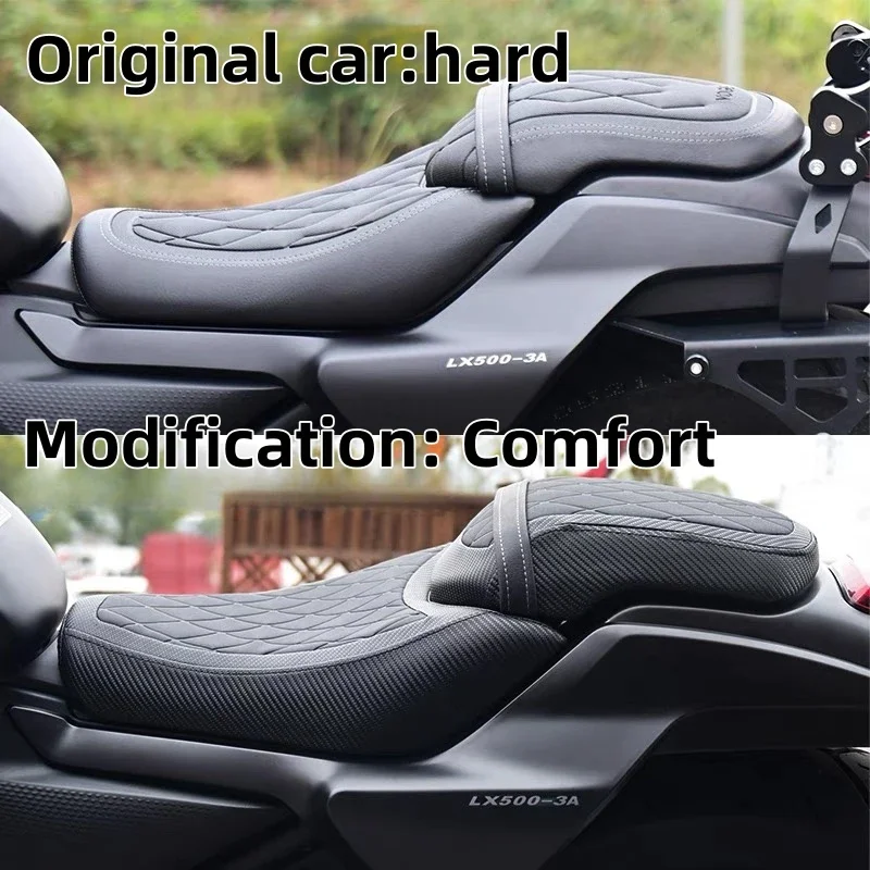 For VOGE CU525 modified seat cushion assembly, front and rear thickened, soft and high split seat cushion waterproof and lossles